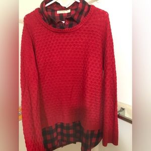 Large Red Plaid Sweater